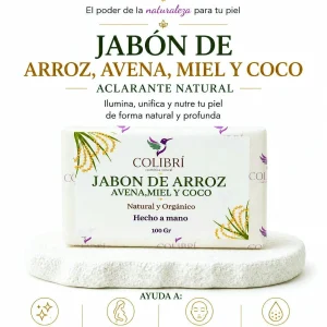 Jabón de Arroz, Avena, Miel y Coco