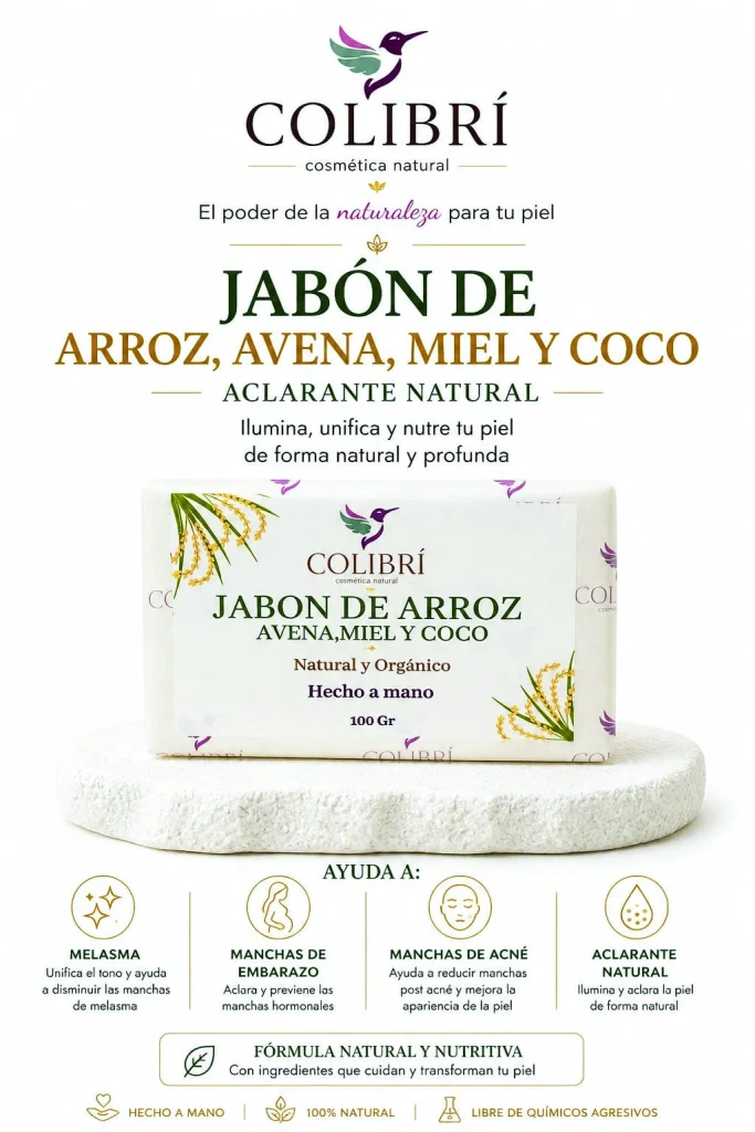 Jabón de Arroz, Avena, Miel y Coco